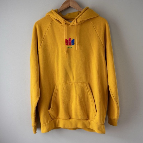 adidas Other - Adidas Original Yellow Trefoil Logo Hoodie